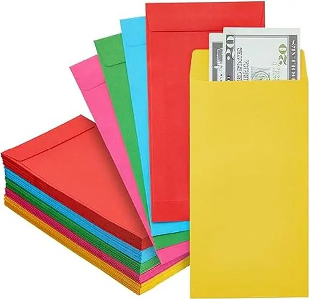 100 Pack Colorful Money Envelopes for Cash, Payroll, Money Saving, Coins, Currency, 100GSM (4 x 7 In) 100 Pack Colorful Money Envelopes for Cash, Payroll, Money Saving, Coins, Currency, 100GSM (4 x 7 In)