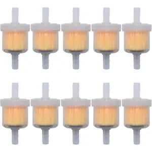 Universal 1/4 Inch Gas Inline Fuel Filters with magnet for Kohler, Kawasaki, John Deere, Birggs, Stratton Small Engine Gasoline Generator Lawn Mower Motorcycle(10pcs)