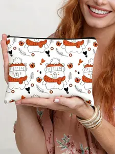 Portable Makeup Bag with Bear Pattern, Travel Essential, Wedding Gift, Bridal Shower Present, Bathroom Storage, Jewelry Organizer