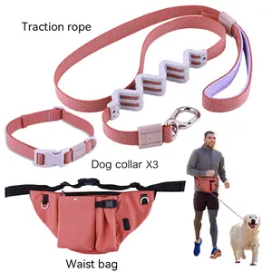 Hands FreeDog Leashwith PhonePouch,Waist Leash for DogWalking,Running Leash for Dogs collarflexible fannypack,martingale collar,dog collarPet Supplies