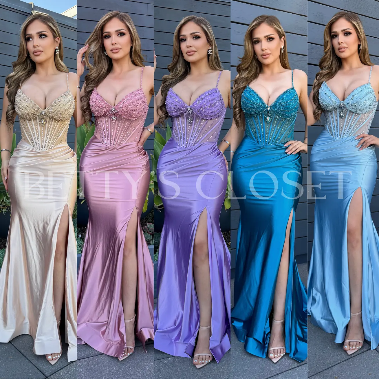 Elizabeth Embellished Satin Gown Elizabeth Embellished Satin Gown
