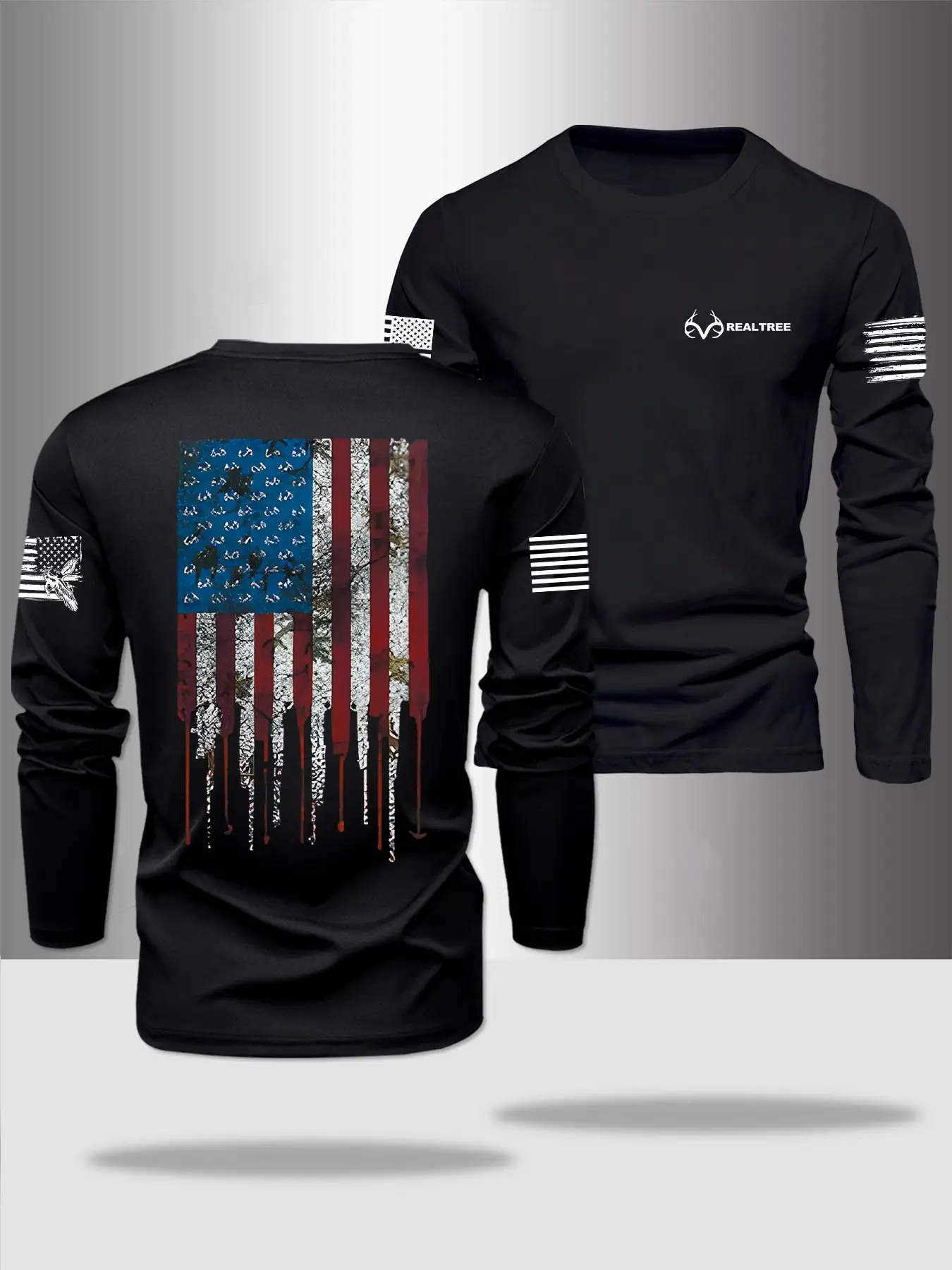 Men's Long Sleeve Round Neck T-Shirt, Polyester Fabric, Slight Stretch, Casual Fit for Spring & Outdoor Sports