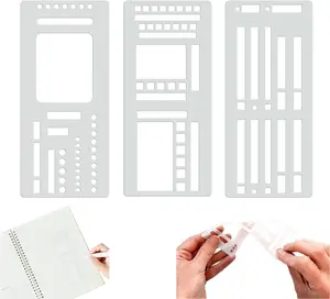 3 Pack Planner Stencils, Reusable Bullet Journal Stencils Set for Dot Grid Journals, Travel Accessories, Calendar & Craft Supplies – Ideal for Drawing, Checklists & Daily Planning