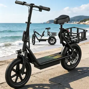 22MPH Electric Scooter with Rear Basket – 48V 22.5Ah Battery, 21-27 Miles Range, Ideal for Shopping & Commuting