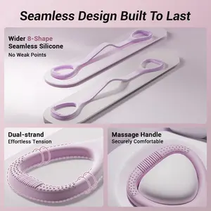 UMAY Figure 8 Resistance Band for Women,  Pull Up Bands, Yoga Pilates High Elastic Latex Non Slip Foam Handles Portable Workout Stretch Bands