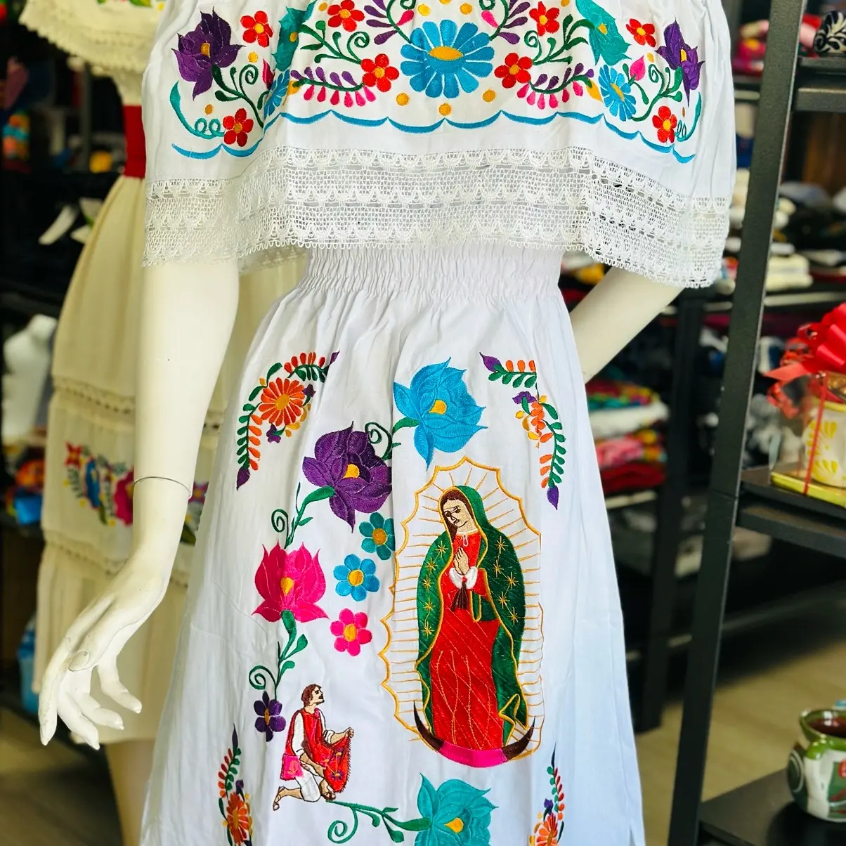 Virgen Maria Amazing Tradicional Mexican Dress Casual Comfort - TikTok Shop
