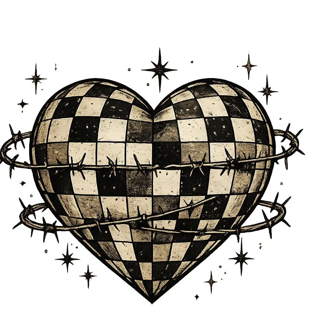 Waterproof Vinyl Sticker - "Barbed Wire Heart"