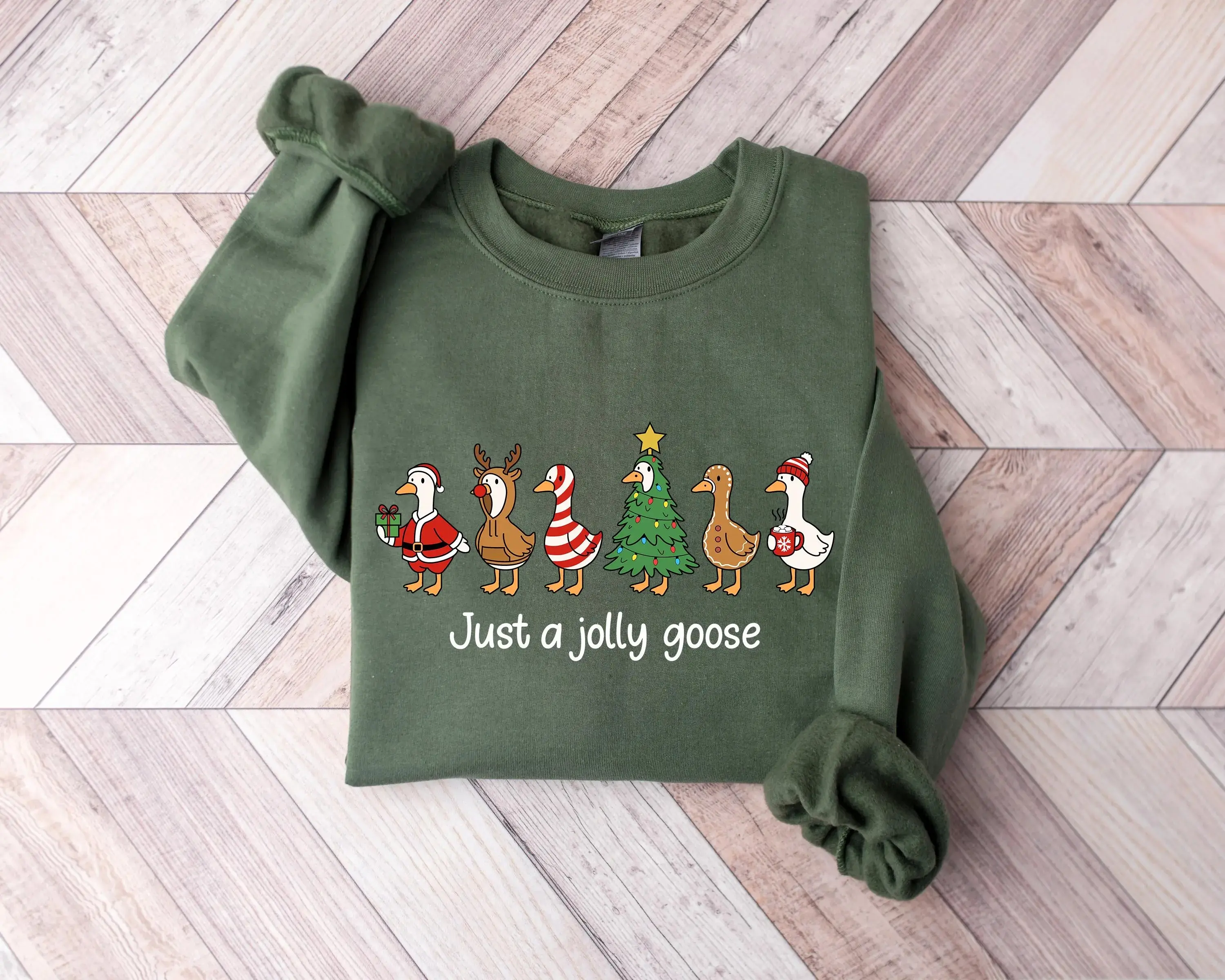 Just a Jolly Goose Sweatshirt, Funny Goose Hoodie, Silly Goose Girly Christmas Sweater, Christmas tShirt, Merry Goosey Tee, Preppy xmas Gift