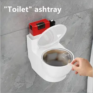 Creative Wall-Mounted Toilet Ashtray, Bathroom Home Use, Trendy Living Room, High-End Dustproof Ashtray, Cover Included