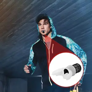 Abdominal Breathing Trainer Lung Capacity Training Device with Adjustable Resistance Knob Silicone Mouthpiece for Running Swimming Yoga