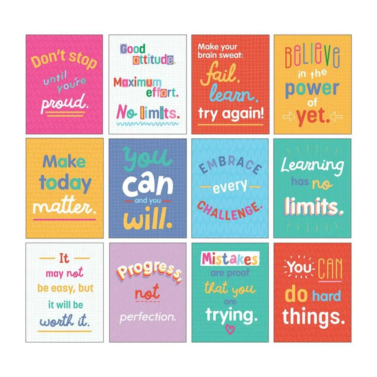 Carson Dellosa CD-106009 Growth Mindset Quotes Mini Posters