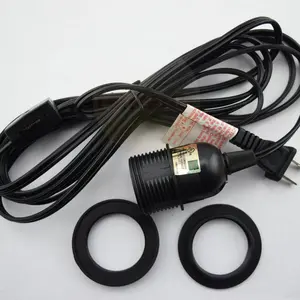 6-Pack Single Socket Pendant Light Cord Kits for Lanterns (15FT, UL Listed, Black)