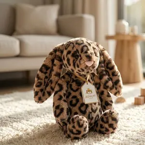 Jellycat Cobblehop Leopard Print Bunny Plush Toy – Soft Cuddly Stuffed Animal, Unique Bunny Gift, Nursery Decor, Cute Plushie Friend