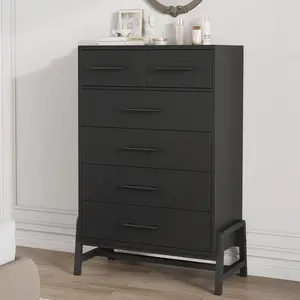 6 Dresser for Bedroom, Freestanding 46.6 in Tall Drawer Dresser with Storage, Wooden Closet Storage Chest for Living Room, Bedroom, Entryway