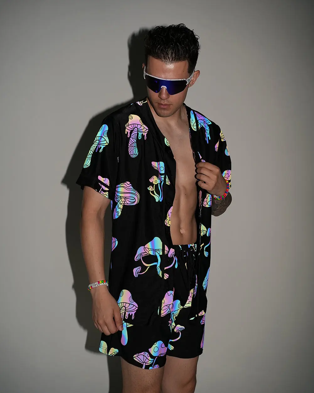 Kooky Chronicles Rainbow Reflective Baseball Jersey