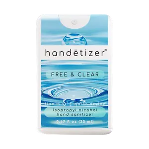 Handetizer Free & Clear Hand Sanitizer - No Fragrance, Unscented, Fast Sanitization, Quick Evaporation, Ideal for Sensitive Skin 0.67 fl oz 20 ml