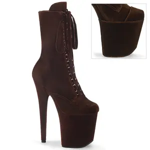 8 Inch Heel FLAMINGO-1045VEL Brown Velvet