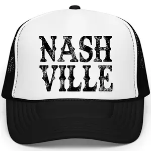 Nashville Distressed Trucker Hat for Women - Western Snapback for Cowgirls - Trendy Summer Cap