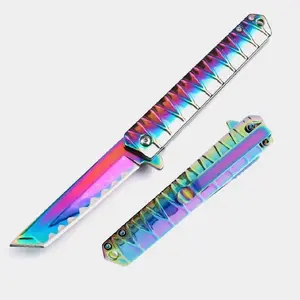 Anime Samurai Rainbow Folding Knife Arts and Crafts Perfect All-occasion Gift