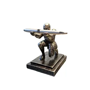 Vintage Knight Design Pen Holder, Creative Desktop Ornament, Desk Organizer for Home Office, Easter Gifts, Gift for Friend & Family
