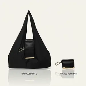 Keychain Tote Bag, Foldable Tote Bag Keychain, Reusable Eco Shopping Bag, Compact & Portable Travel Accessory