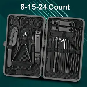 Professional Nail Clipper Set with Storage Case, Nail Clippers, Nail Trimmer, 8 Counts/24pcs/15pcs Portable Manicure & Pedicure Tool Set, Nail Cutter Kit Wallet, Nail Care Tool for Home & Travel, Body Care Products, Nail Supplies, Birthday Gift