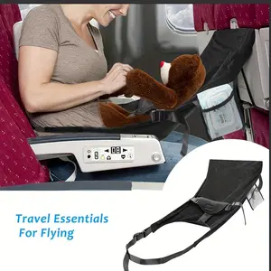Airplane Seat Cushion with Storage Bag, 1pc Portable Airplane Seat Pillow with Belt, Travel Essentials for Airplane, Train, Car, Office