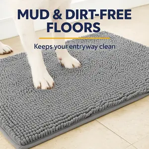 Original Dog Door Mat for Muddy Paws, Super Absorbent Microfiber, Non-Slip Washable Pet Rug, Quick Dry Chenille Entryway Carpet, Machine Washable Indoor Outdoor mat, Charcoal 19"x30"