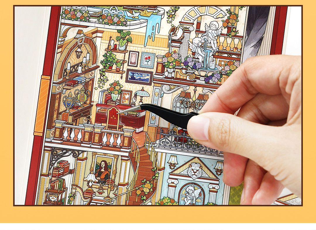 Old Money Series – 3D Foldable Scene Sticker Kit,DIY Buildable Miniature Diorama for Room Decor & Display,Vintage European Gift for Collectors & Craft Lovers, PET Sticker Set