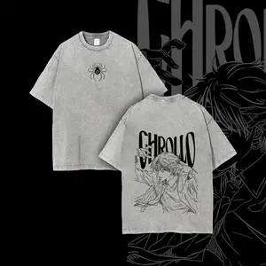 Chrollo Lucilfer x Hunter x Hunter Leader of the PHANTOM TROUPE Anime Double Printed Washed Tee Unisex Oversize Anime Manga Washed Lightweight Gift For Anime Fan