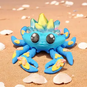 Crystal Crab articulated flexy fidget cute animal 3d printed