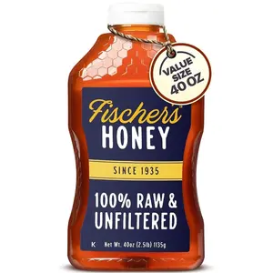 Fischer's 100% Pure, Raw & Unfiltered Honey, 40 oz – USA Made Honey – All-Natural Sweetener – Rich Flavor Profile, Packed with Nutrientsundefined