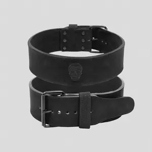 Gymreapers Weightlifting Belt - 10mm Single Prong Black Leather