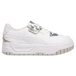 PUMA Womens Cali Dream Star Quality Metallic Platform Sneakers Shoes Casual - White