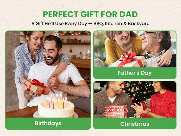 GEEKHOM 932°F Heat Resistant BBQ Grill Gloves: Oil Resistant Waterproof for Smoking Grilling Cooking Barbecue Deep Frying Turkey Rotisserie Handling Hot Greasy Meat Grilling Stocking Stuffers for Men