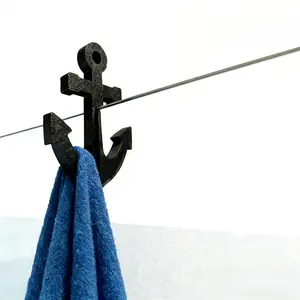 Boat Anchor Bathroom Towel Hook, No Drilling Glass Door Hanger, Toilet Paper Holder, Kitchen Creative Decorative Hooks