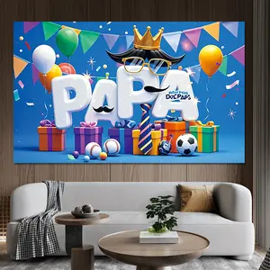 1pc Colorful and Festive Father's Day tapestry with Creative Elements, Elegant & Durable Polyester, 70.8×43.3 Inches. Perfect for Wall Decor, Photo Booths, Parties, Family Gatherings & Gift Displays. Hassle-Free up with Tools Included - Show