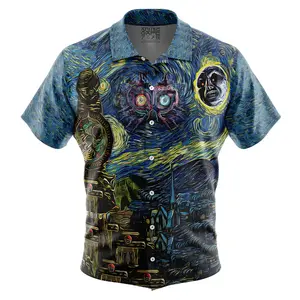 Zelda Majora’s Mask Starry Night Button Up Hawaiian Shirt