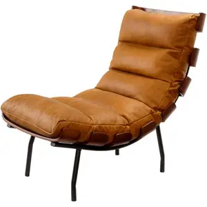 Laval Leather Accent Chair, Brown