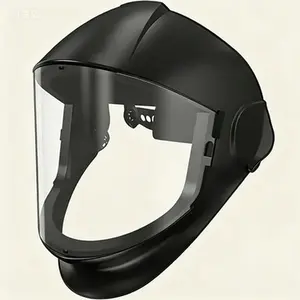 Full Face Protection Shield with Adjustable Ratcheting Headgear, Panoramic Visor for Grinding and Cutting Safety, Polycarbonate Impact Resistant Mask, Industrial Work Safety Gear, ANSI Z87.1 Certified