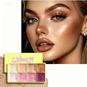 8 Color Face Sculpting Palette Multi-Use Cream for Contour Blush Highlight Lips Smooth Layering Formula Customizable Shades Natural Glow Finish for Daily Wear Parties Travel Makeup Cosmetic