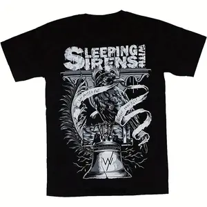 Y2K Emo Style Tee Sleeping With Sirens Graphic Print