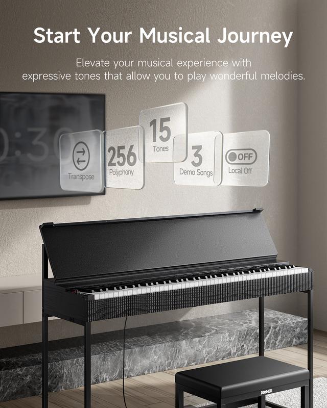 Donner OURA S300 Home Digital Piano with 88-key Graded Hammer Standard Keyboard