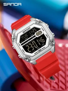 Sanda Multifunctional Digital Watch, Alloy Case, Waterproof, Luminous, Stopwatch, Alarm, Hourly Chime, Perfect Birthday Gift