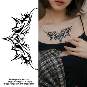 Fox Face Juice Temporary Tattoo Sticker Magic Tattoo Waterproof Long-Lasting 7-15 Days Herbal Semi-Permanent Tattoo for Women Arm Collarbone Realistic Tattoo Fake Tattoo Line Tattoo