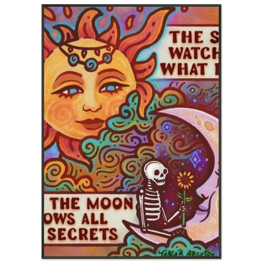 Sun & Moon Cosmic Secrets - Classic Semi-Glossy Metal Framed Poster, various sizes