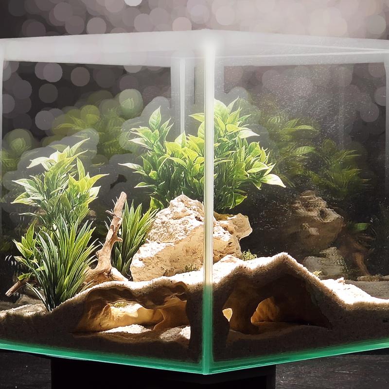 Aquarium Cave Hideout Desert Bluff | Layered Sand Fish Tank Cave | Natural Aquascape Decor