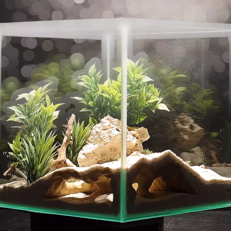 Aquarium Cave Hideout Desert Bluff | Layered Sand Fish Tank Cave | Natural Aquascape Decor