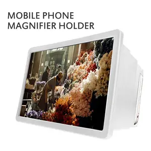 White Phone Screen Amplifier for Bigger Viewing Audio Smartphone Adjustable Gadget