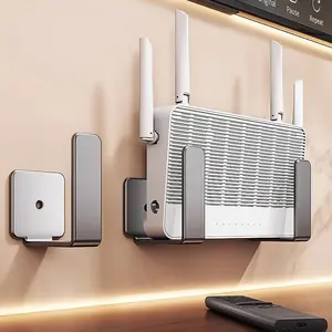 Drill-Free Wall-Mount Router Storage Box | TV/Internet Modem/Set-Top Box Storage Rack | Multi-Function Media Device Wall Mount